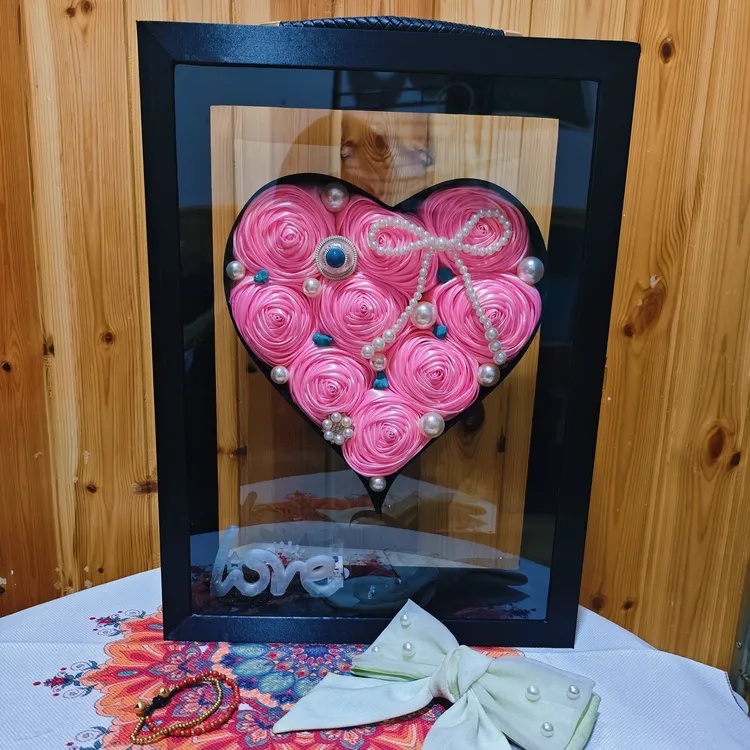 心形永生花粉色玫瑰精美礼盒情人节送女友礼物