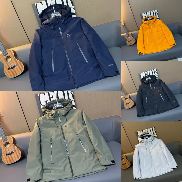 冬季新款户外连帽硬壳冲锋衣外套A1010