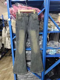 美式复古做旧微喇牛仔裤女2025秋冬新款高腰弹力显瘦加绒喇叭长裤