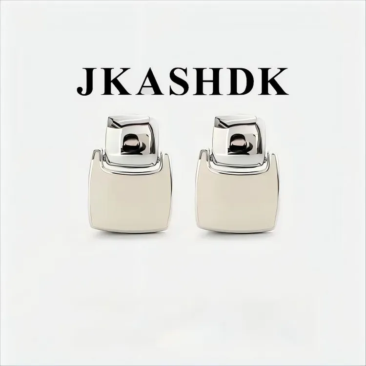 JKASHDK 铜合金珐琅耳饰 白釉珐琅耳环耳扣