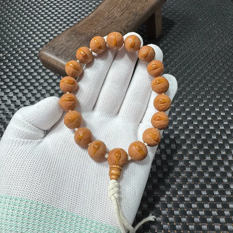 09211尼泊尔黄金瞳恶魔之眼凤眼菩提手串封眼13-14mm左右