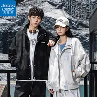 【真维斯】男女同款外套2025春秋新款美式潮牌翻领休闲潮牌情侣夹克