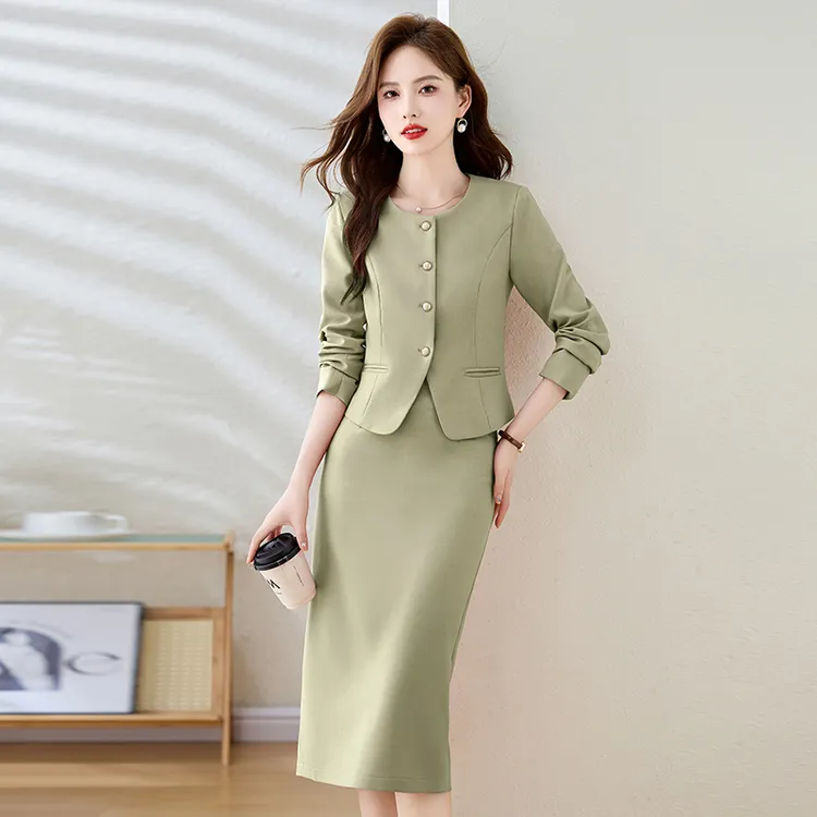优雅气质小香风西装套装女秋装新款两件套裙显瘦修身爆款通勤装