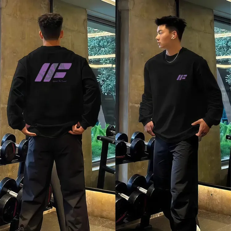 【重磅500G】卫衣男秋冬2025新款美式潮牌高街圆领宽松加绒休闲上衣