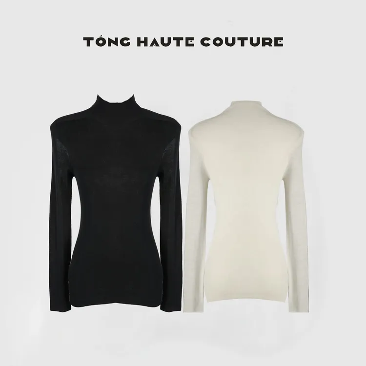 德国扬子羊毛针织衫无缝一体拼色半高领超薄修身打底衫 YY738