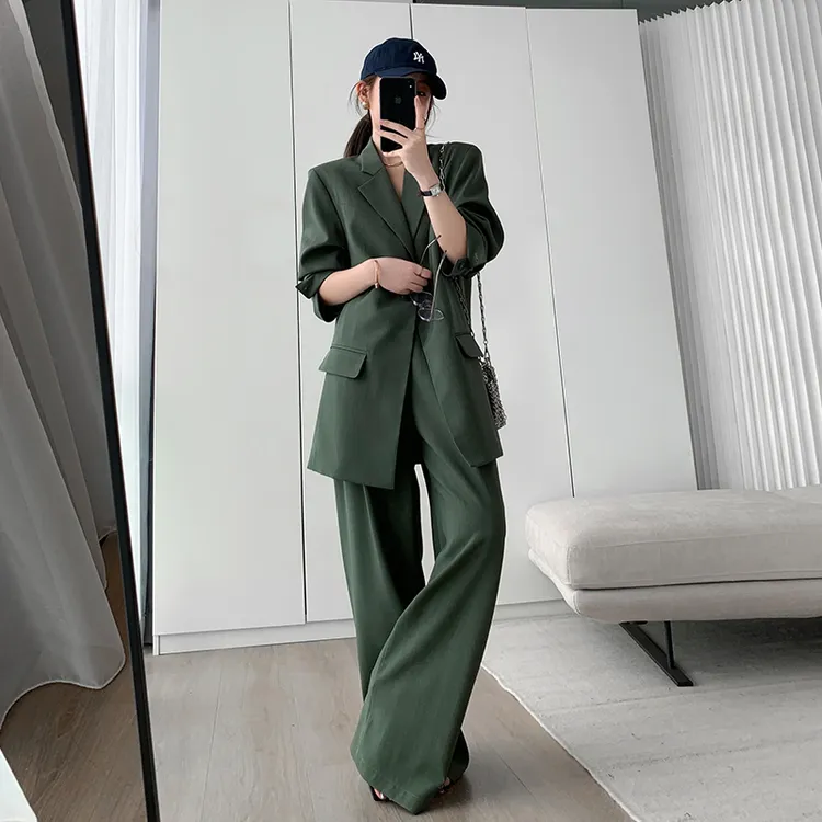 懂点西装套装女高级感2025新款秋秋垂感高端休闲气质西服两件套