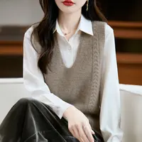 【羊毛马甲】纯羊毛针织时尚百搭基础厚款宽松休闲毛衣上衣女163