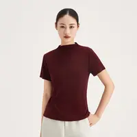 小星自留——夏季纯色简约风冰云纱女款短袖T恤
