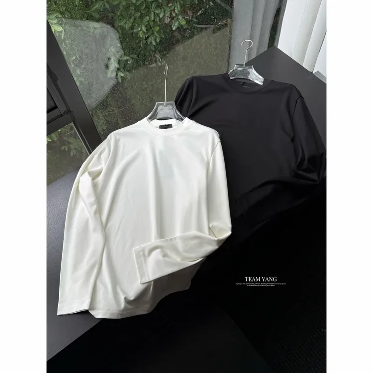 Team Yang-秋冬新品罗家加绒柔软简约百搭低调内搭长袖衫男JL597