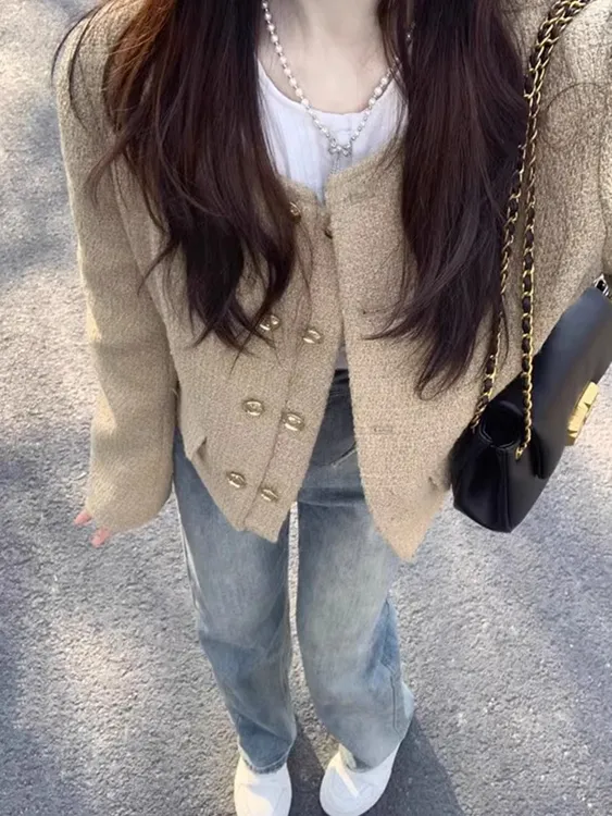 千金风小香风短款外套女春秋装2025爆款小个子气质高级感韩系名媛