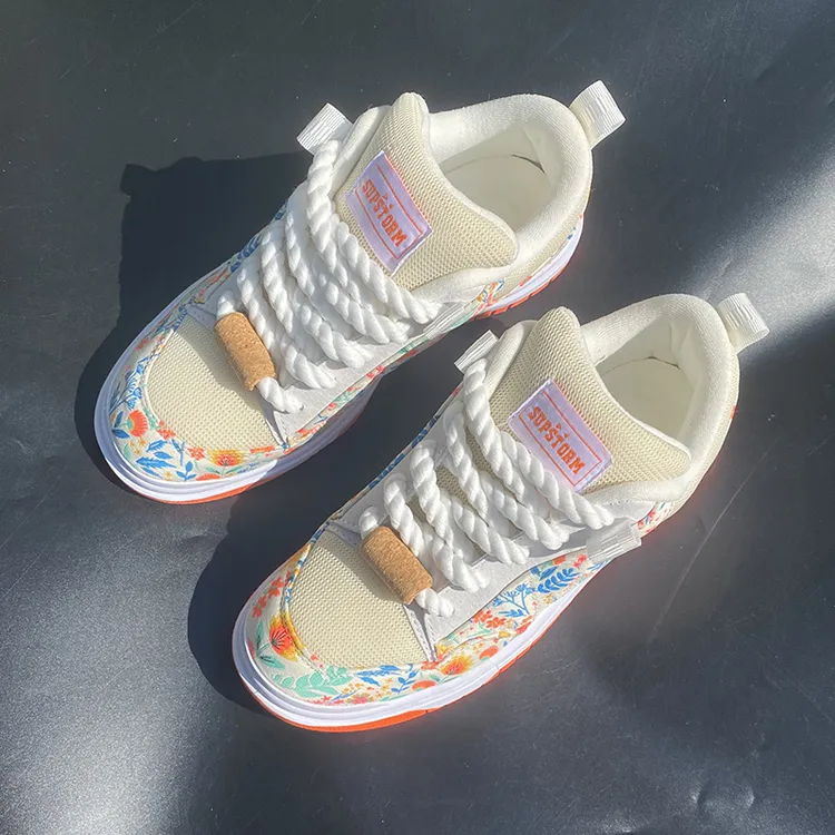 男士白色国潮面包鞋休闲板鞋大码网红帆布鞋潮鞋潮流百搭旅游鞋男