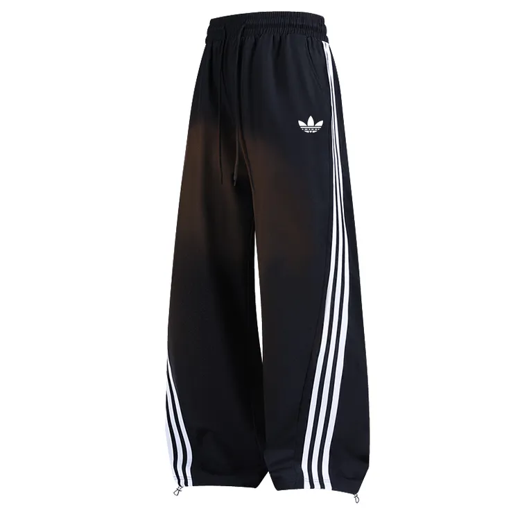 【一折专区】秋冬美式条纹显瘦长裤子男女同款阔腿裤运动休闲九分裤