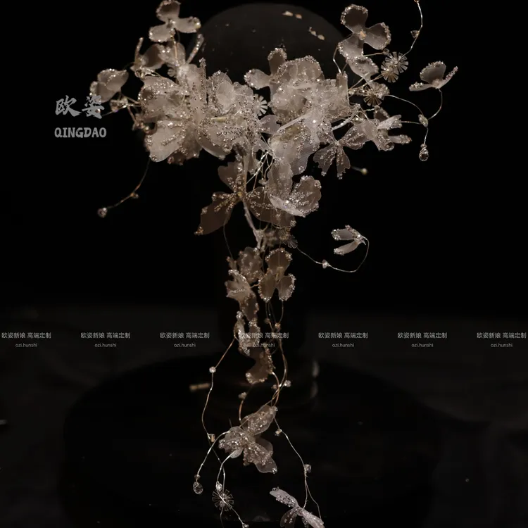 仙里仙气绝绝子礼服发饰后脑勺艺术发饰婚礼跟妆新娘结婚饰品7018