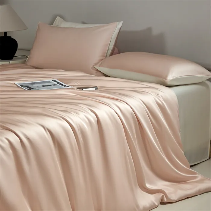 YMT纯棉贡缎纯色系列棉优等品美式撞色60支新疆棉四件套床笠款