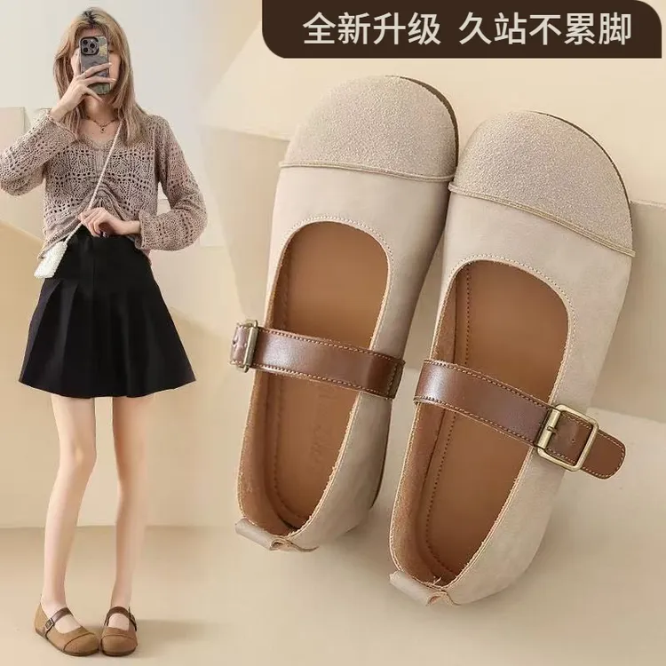 勃肯鞋平底玛丽珍鞋女款2025新款夏季复古法式豆豆鞋软底勃肯单鞋