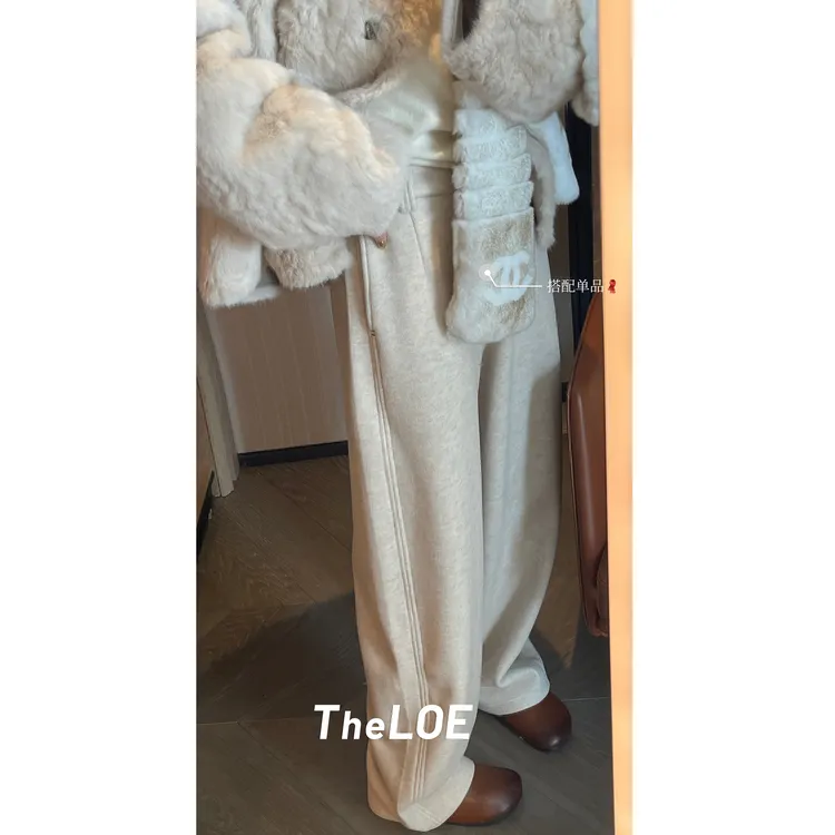 TheLOE/【雪季暖暖裤】727g醋酸羊毛简约休闲直筒裤#LE-8812K