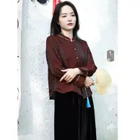 【芊泽】秋季新款国风修身短款衬衣A-2012-241