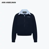 ANN ANDELMAN 25秋 时尚设计宽松假两件拼接衬衫领夹克