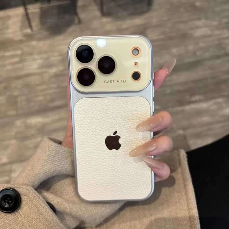 秋冬高级感荔枝皮纹适用于17Promax手机壳iPhone16新款14大视窗15