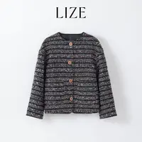 LIZE「粉墨香香」高定细闪绵羊毛.气质时髦.法式小香风粗花呢外套