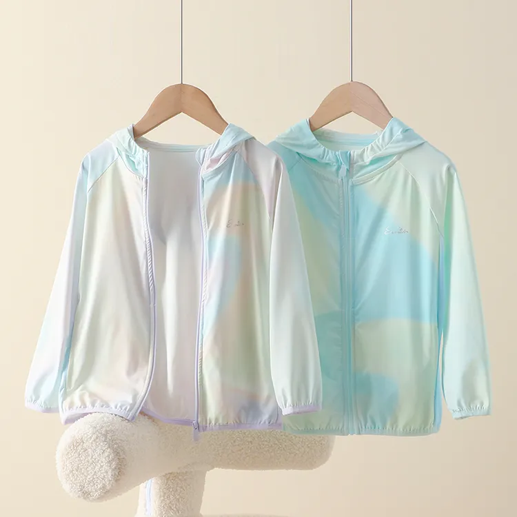 儿童防晒衣夏季遮阳防紫外线男童女童冰丝薄皮肤衣中大童晕染外套