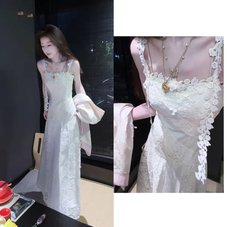 【婷婷】《花边吊带裙》定制刺绣12拼接连衣裙 TTH2SX725【Q】