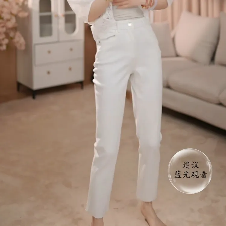 【直腿裤】2025新款牛仔裤时尚丹宁风九分直筒裤LK2502471
