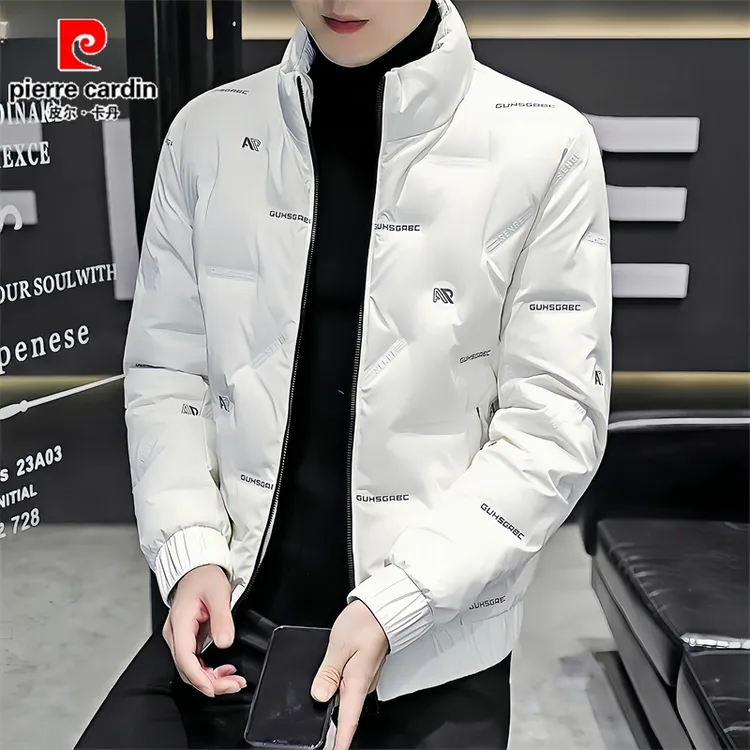 皮尔卡丹羽绒服男士2024年秋冬季休闲保暖短款上衣白鸭绒防寒外套