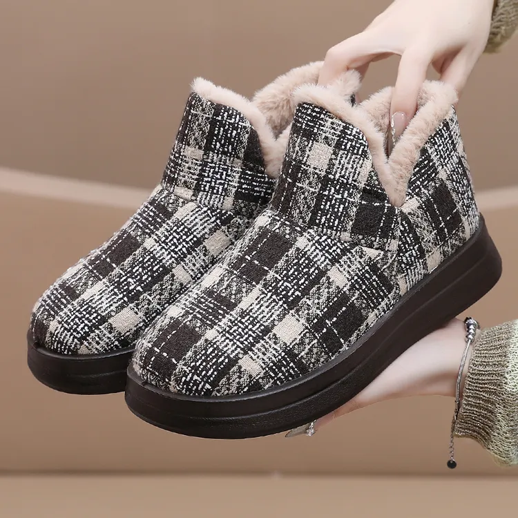 爆款雪地靴女冬季2024年新款加绒加厚东北大棉鞋防水防滑保暖短靴