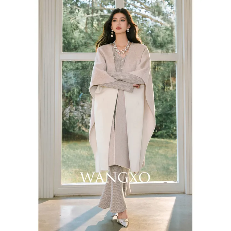 WANGXO 正反两穿羊毛斗篷双面呢 2581254W