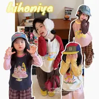 【奇思妙想】四Hihoniya~2025秋季宝宝卡通动物插肩袖A类棉长袖T