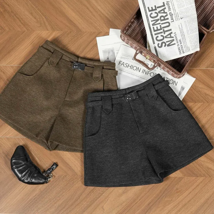 【罗马短裤】短裤阔腿裤秋冬秋冬外穿短裤加厚ins洋气高腰53583