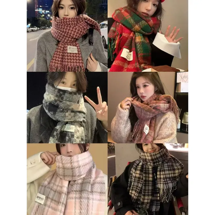 薇莎【围巾】60×180氛围感加分保暖加厚韩版围巾