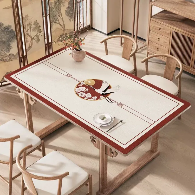 餐桌桌垫防水防油免洗桌布隔热耐用茶几垫新中式高级轻奢保护垫