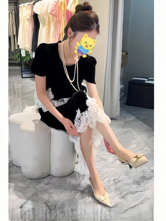 时尚套装休闲风夏装气质上衣蕾丝法式裙子轻熟风