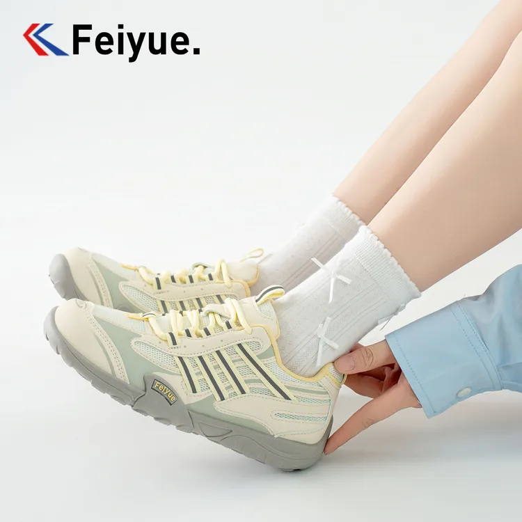 feiyue/飞跃秋冬季厚底新款平底网面德训鞋百搭运动女鞋低帮加绒