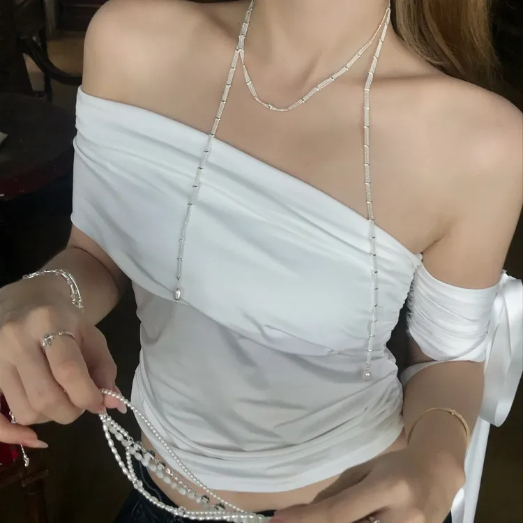 hucares「珍珠絮语」原创手工韩风长项链-多种戴法锁骨