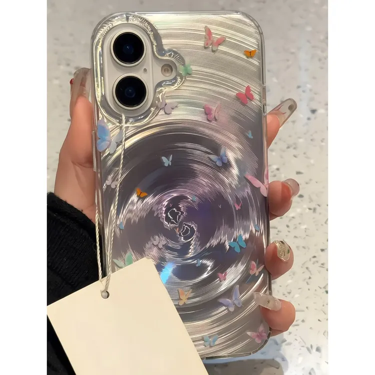 BANCA日韩旋涡彩色蝴蝶适用苹果16/15promax手机壳iPhone14/13/12