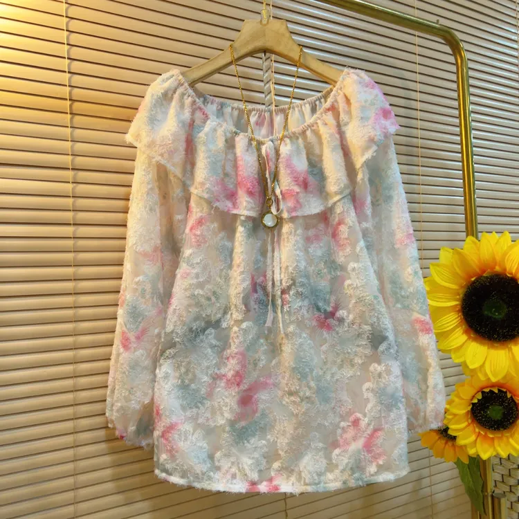 FY新款洋气时尚韩版植绒小衫上衣女