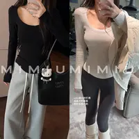 【mimius】U 纯色百搭大U领显瘦修身打底衫 G09032
