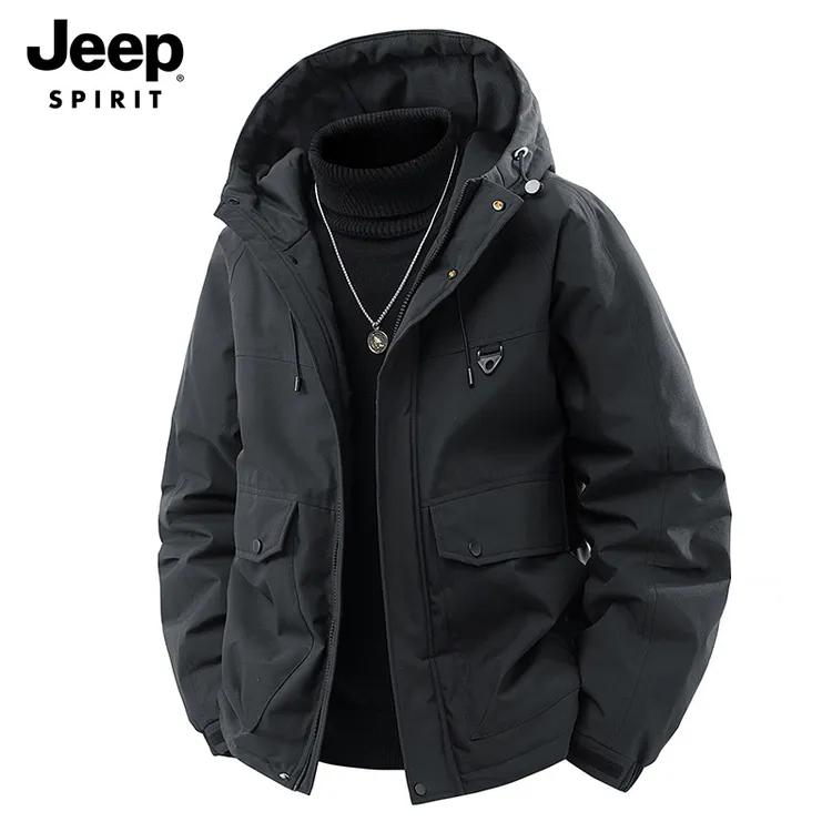 JEEPSPIRIT大码连帽棉衣外套男士冬季宽松休闲百搭保暖棉袄户外