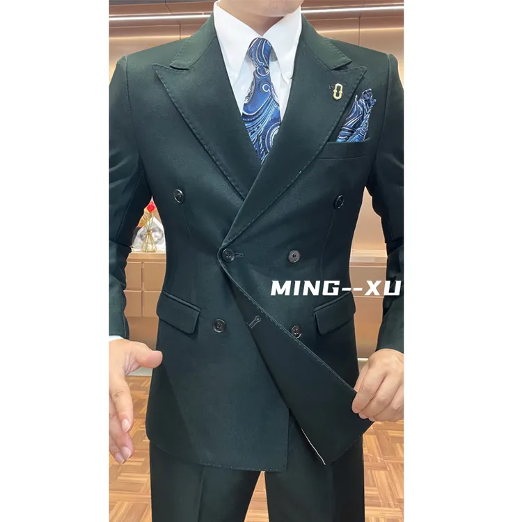 26年新四季款TR颗粒纹理西服套装双排扣修身时尚舞台【单排扣也有】