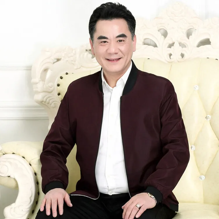 中老年男士夹克本命年红色婚礼衣服婚宴喜公公爸爸装外套爷爷喜庆
