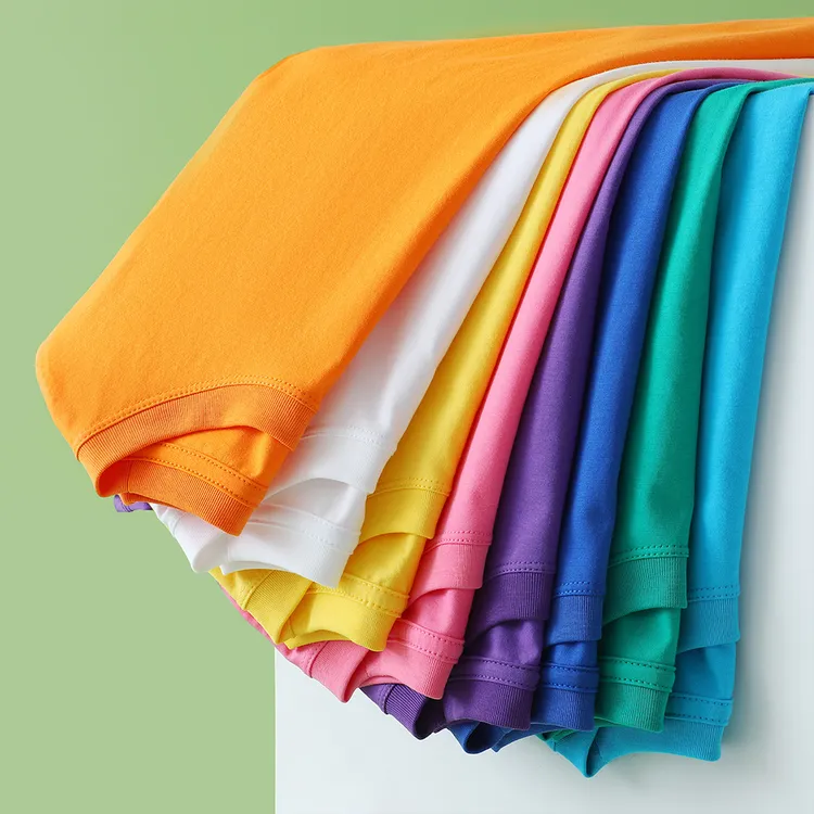 儿童糖果色短袖t恤纯棉小学生啦啦队演出服男女童毕业班服亲子装