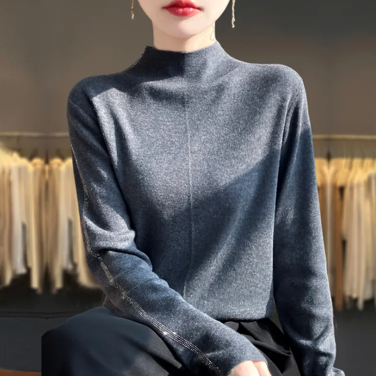 胖mm秋冬大码半高领女士毛衣2025新款洋气爆款内搭针织打底羊毛衫