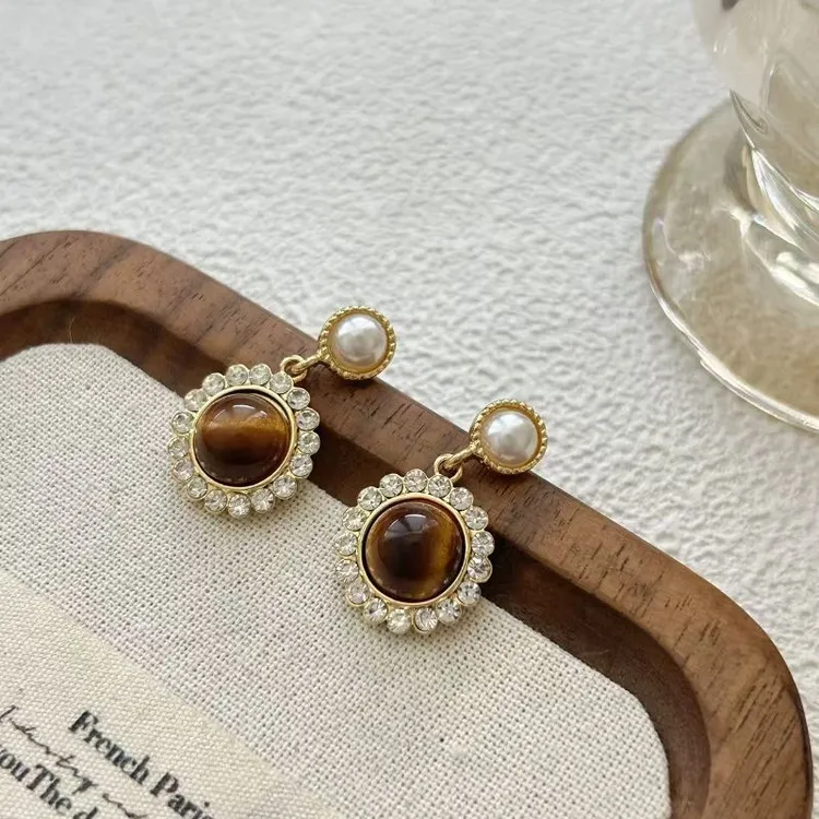 合金玻璃耳饰  31号美拉德超闪珠珠精致百搭优雅独特耳饰88188