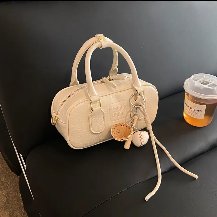 早秋爆款手提保龄球包女韩2025新款潮小方包大容量通勤斜挎包2688