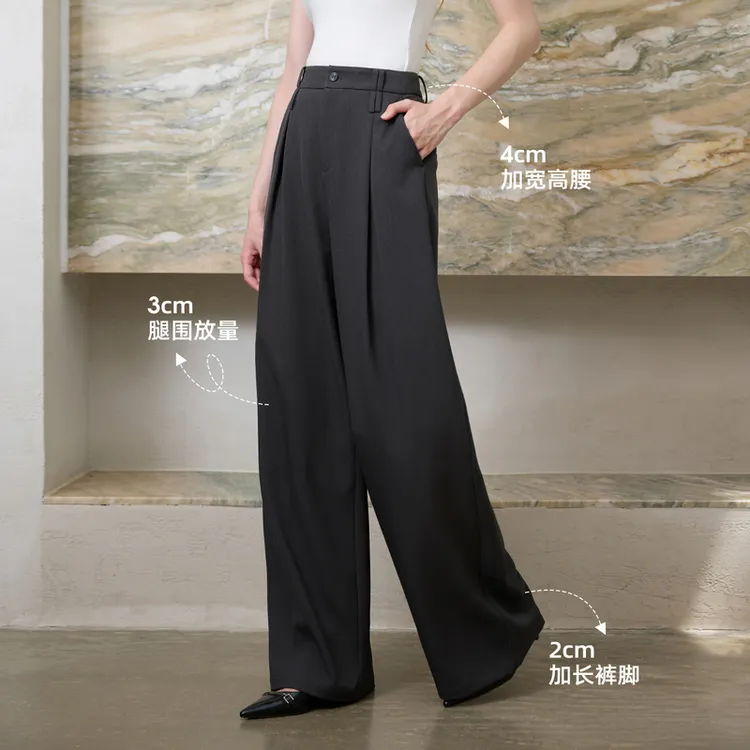 【六好通勤神裤】三彩2025秋季新款西装裤高腰宽松阔腿裤长裤女Z