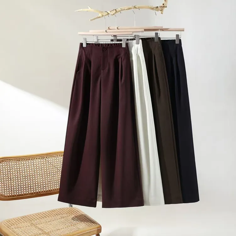 【洗水钛金棉】2025秋季阔腿裤女新款爆款裤子宽松休闲裤显瘦高腰裤