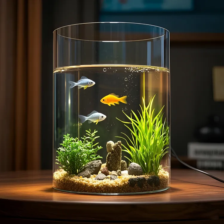 特大号创意鱼缸透明玻璃花瓶圆柱大口径水养插花雪柳富贵竹龟背竹